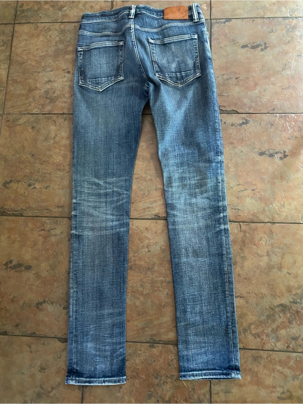 AllSaints Men's Skinny Jeans in Faded Blue Wash